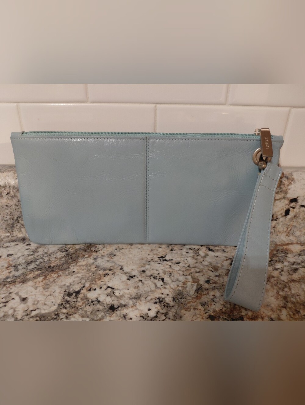HOBO Light Blue Leather Wristlet Clutch - Picture 2 of 9